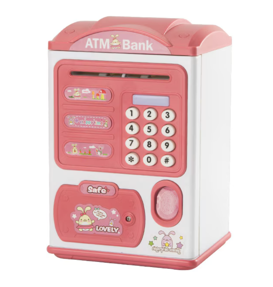 UB Pusculita pentru copii cu functie ATM cod pin si seif amprenta